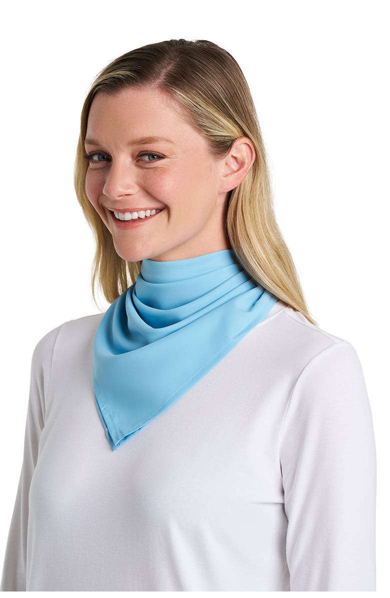 Coolibar Lightweight Sun Bandana - UPF 50+ Sun Protection - Grassi, Alternate, color, Arctic Blue