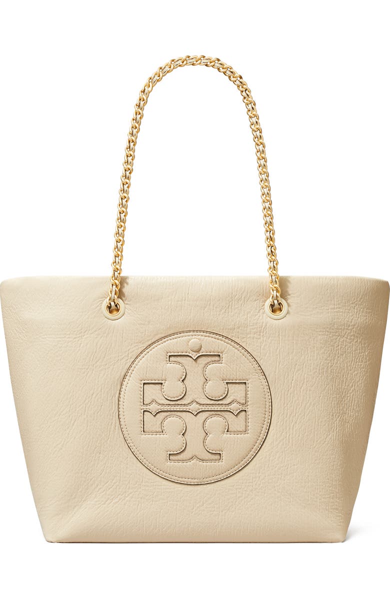 Tory Burch Ella Chain Crinkle Leather Tote, Main, color,