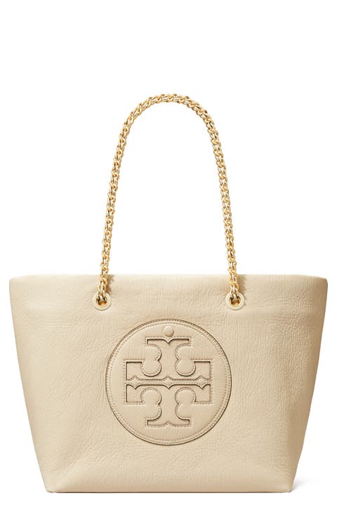 Ella Chain Crinkle Leather Tote