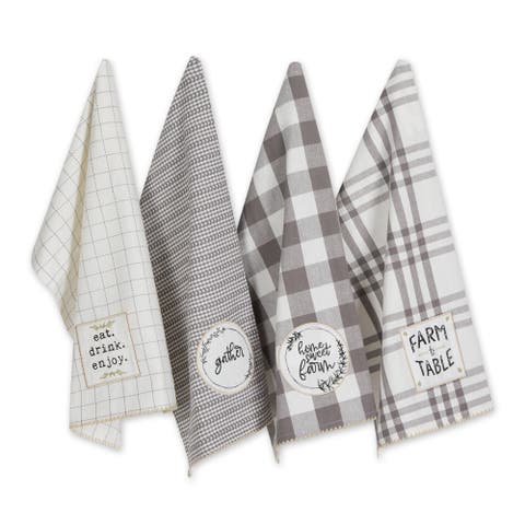 Farm To Table Embellished Dishtowel Set/4