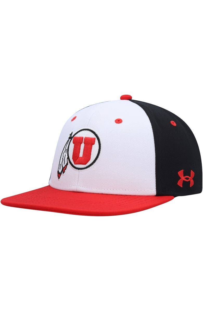 Under Armour Men's Under Armour White Utah Utes Baseball Flex Fit Hat, Main, color,