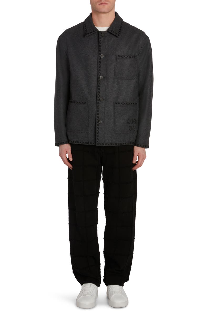 Golden Goose Journey Skate Distressed Jeans, Alternate, color, Black