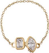 BY ADINA EDEN Lab Grown Diamond Mixed Cut Chain Ring 14K