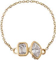 BY ADINA EDEN Lab Grown Diamond Mixed Cut Chain Ring 14K