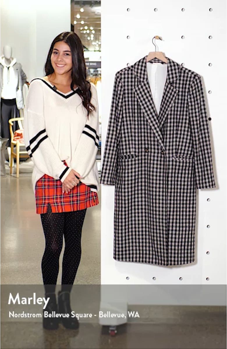 Double Breasted Gingham Long Coat, sales video thumbnail