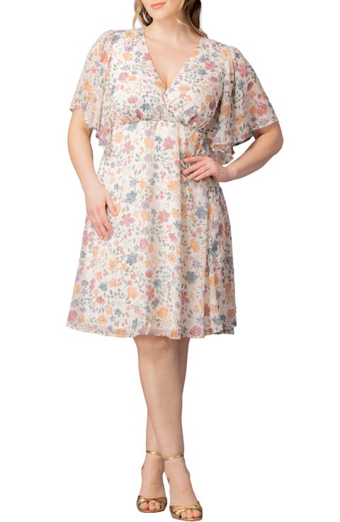 Florence Flutter Sleeve Dress (Plus Size)
