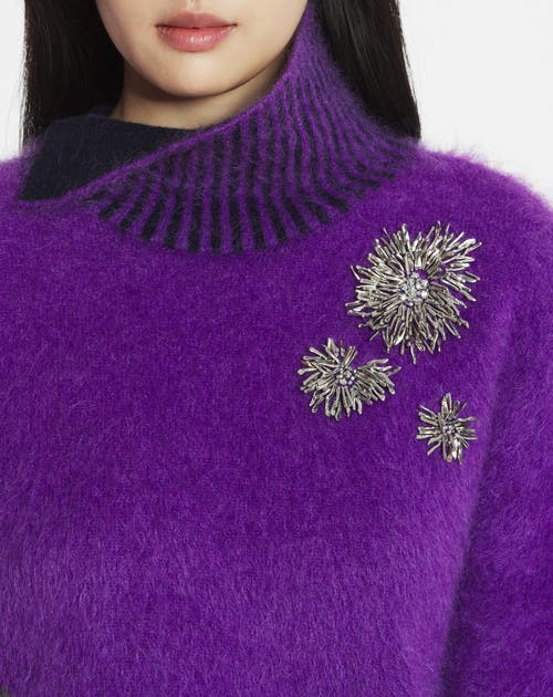 Lanvin Brushed-effect Sweater In Anemone