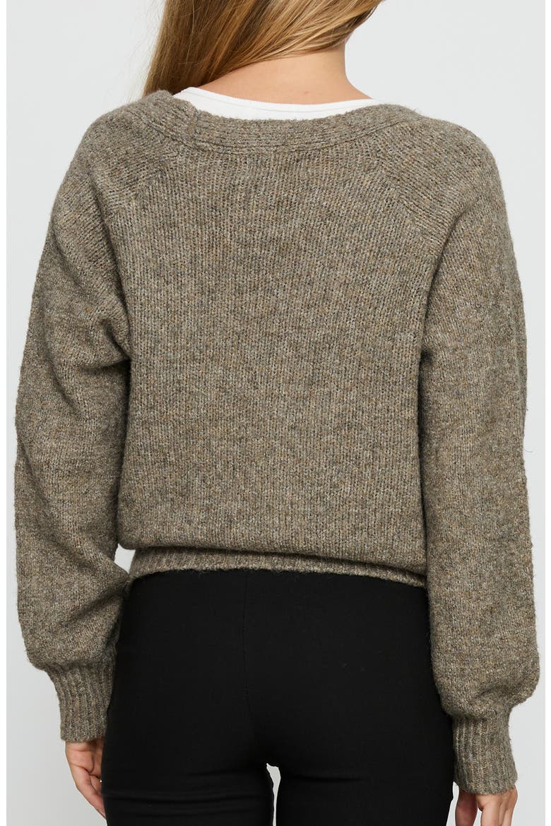 Daelan Wrap Cardigan, Alternate, color, BROWN
