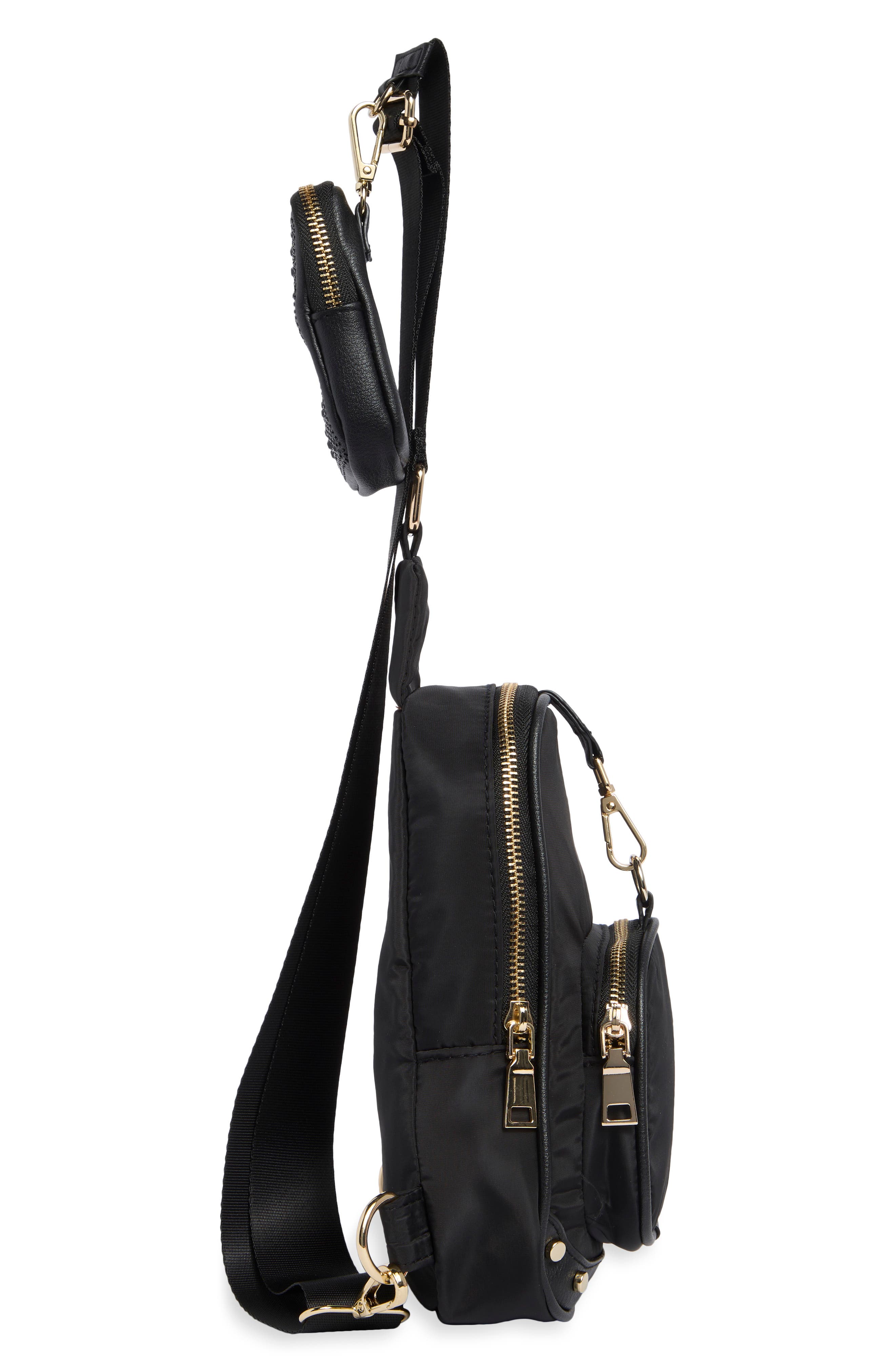 Nylon Sling Bag, Alternate, color, BLACK