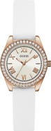 GUESS Mini Luna Silicone Strap Watch, 30mm