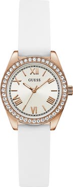 GUESS Mini Luna Silicone Strap Watch, 30mm