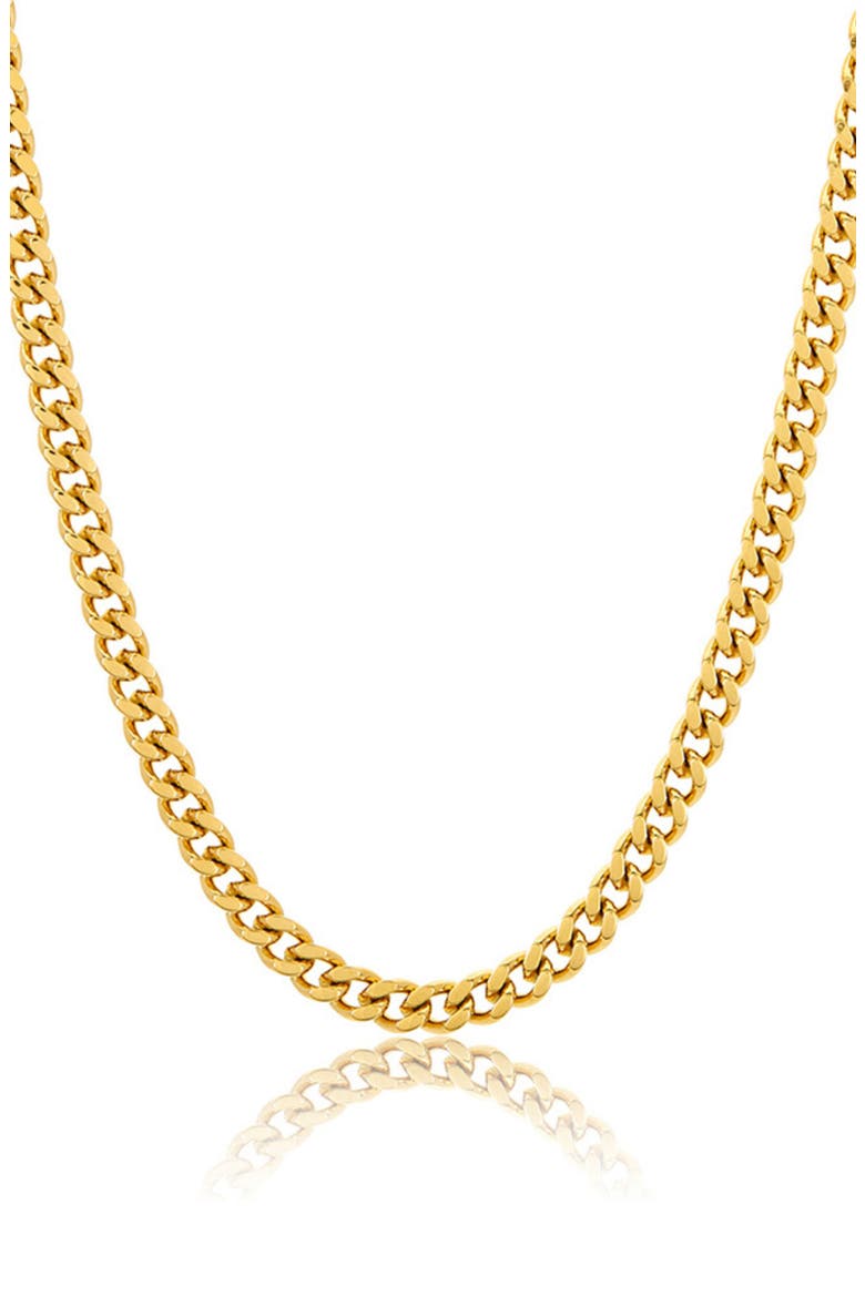 Men's Water Resistant Cuban Link Chain Necklace, Main, color, YELLOW