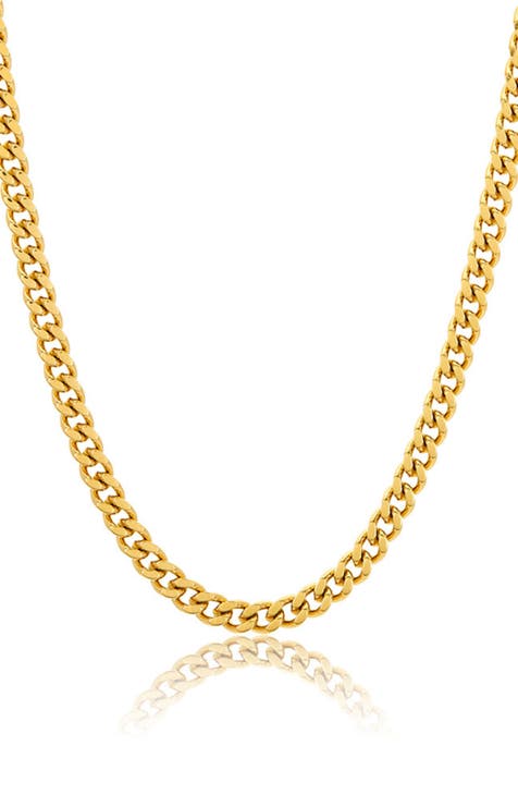 Men's Water Resistant Cuban Link Chain Necklace