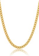 Adornia Men's Water Resistant Cuban Link Chain Necklace
