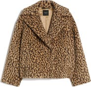 Weekend Max Mara Cheetah Print Wool-Blend Peacoat