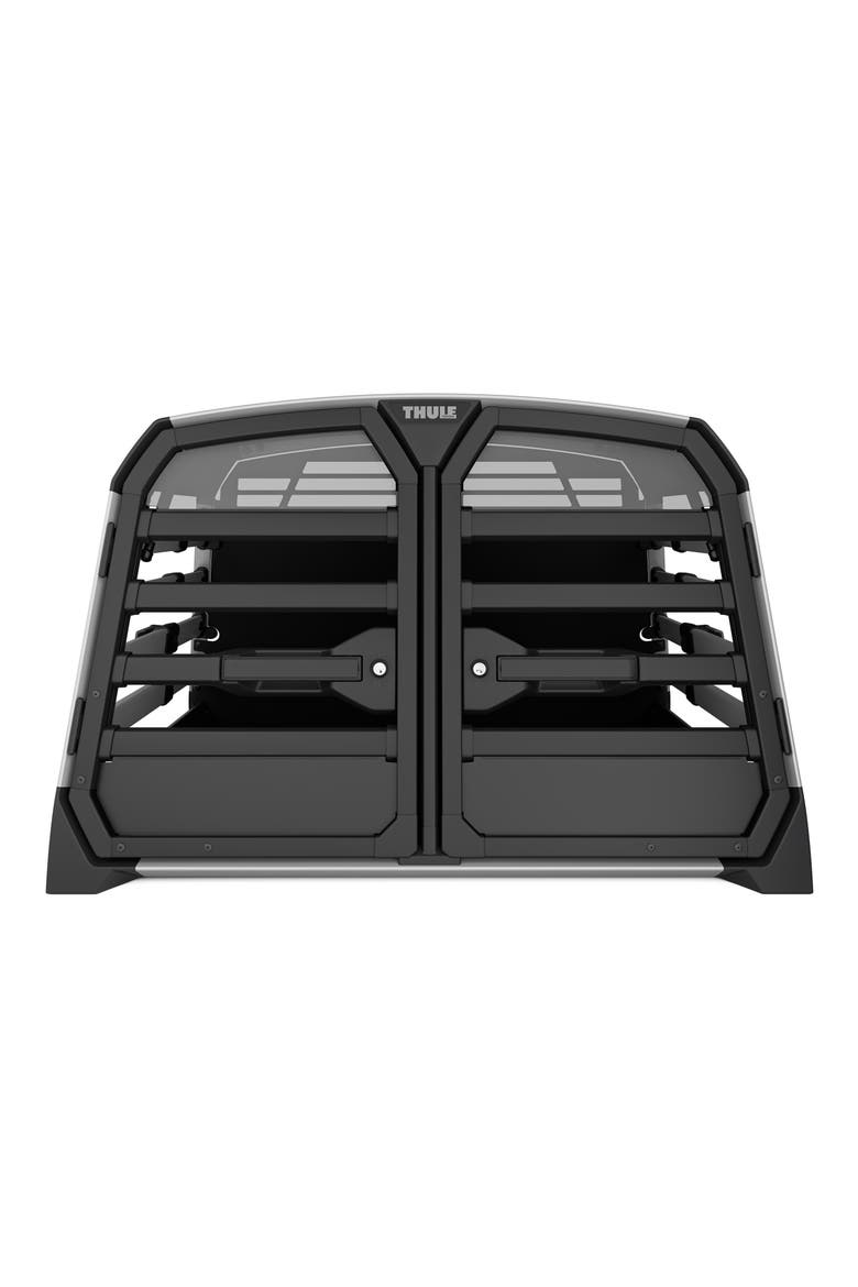 Allax Double M Car Dog Crate, Main, color, BLACK/ SILVER