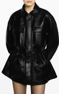 MANGO Leather Coat