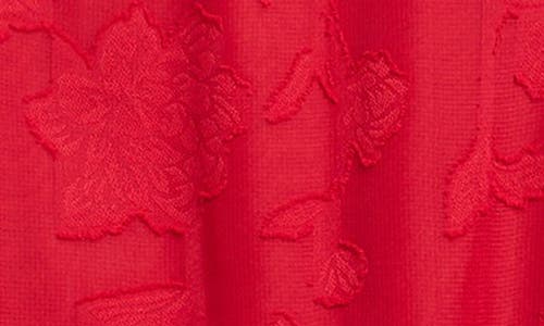 Zunie Kids' Burnout Long Sleeve Tie Belt Chiffon Party Dress In Red