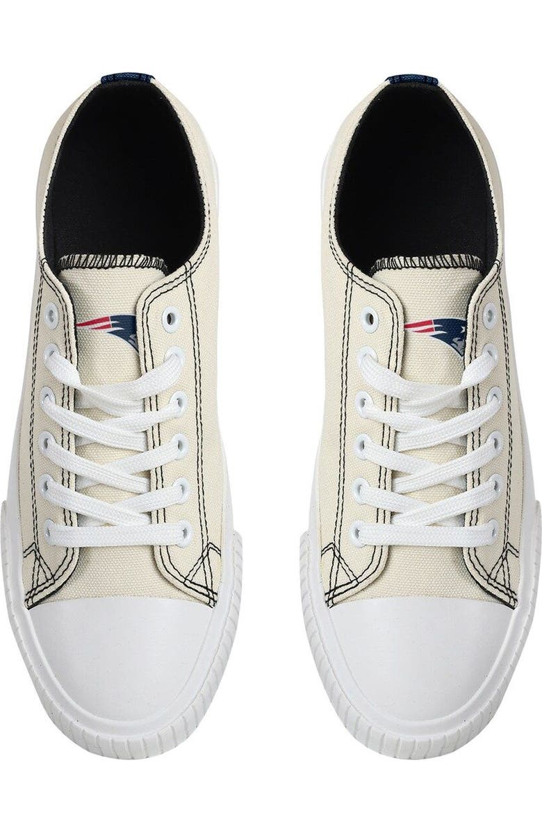 FOCO Women's FOCO Cream New England Patriots Low Top Canvas Shoes, Alternate, color,