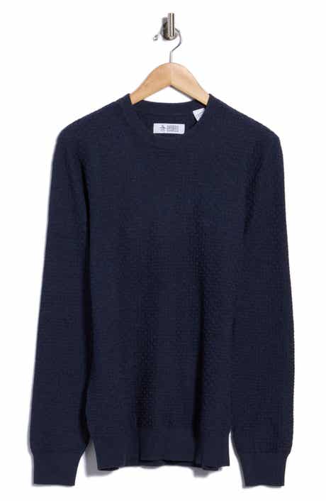 Geometric Textured Crewneck Sweater