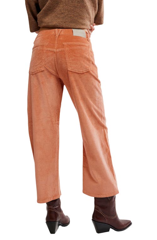 Free People Deep Trance Corduroy Wide Leg Ankle Pants In Brown