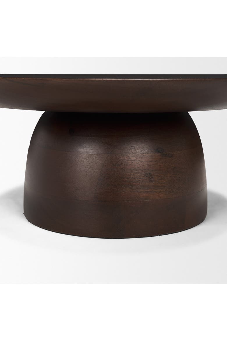 Sadira Solid Wood Round Riser, Alternate, color, Brown