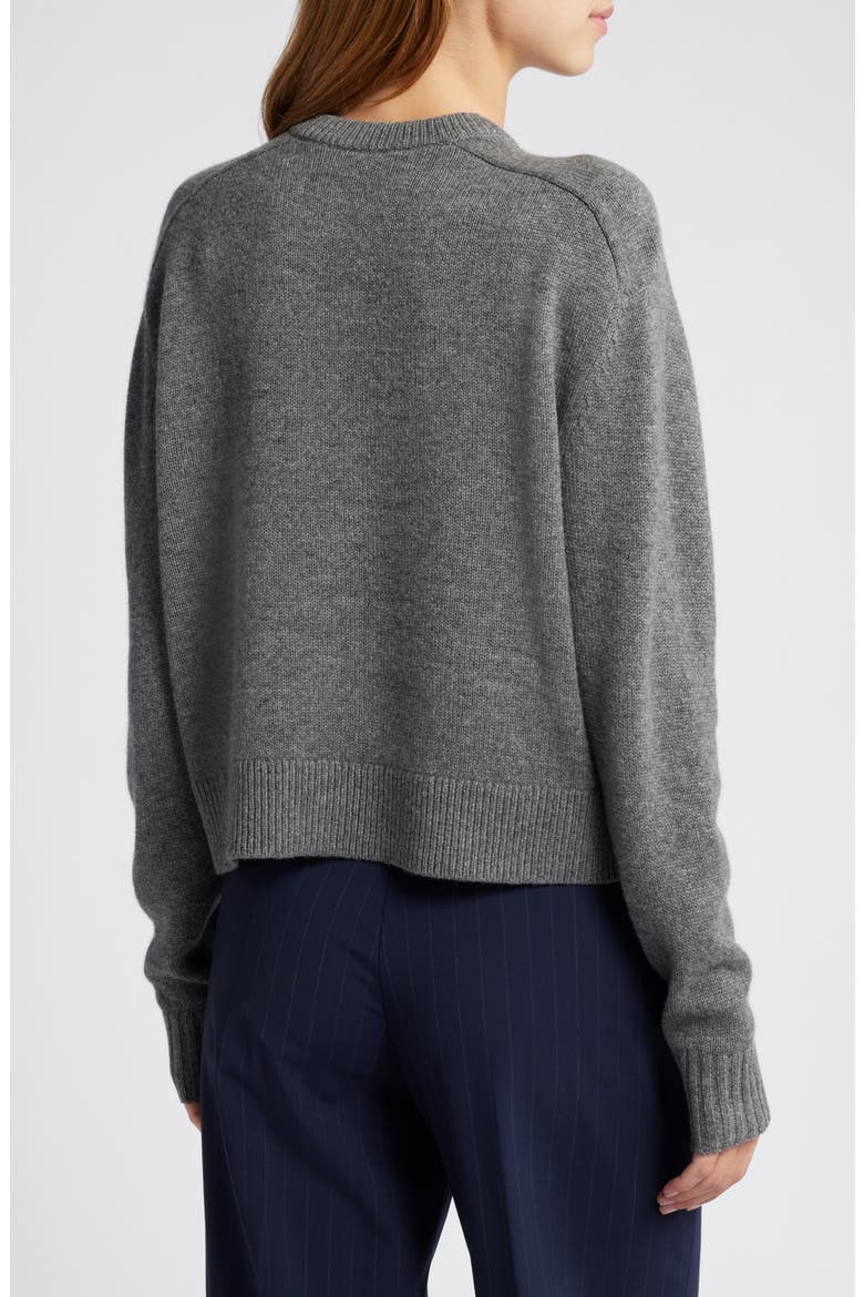 Cashmere Crewneck Crop Sweater, Alternate, color, LIGHT CHARCOAL