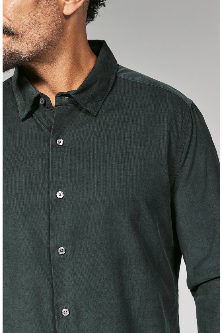 Herigate Cotton Corduroy Button-Up Shirt, Alternate, color, BASIL