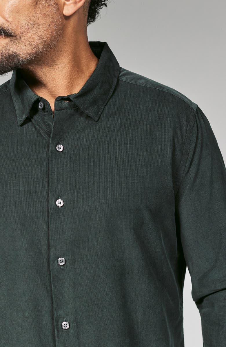 7 Diamonds Herigate Cotton Corduroy Button-Up Shirt, Alternate, color, Basil