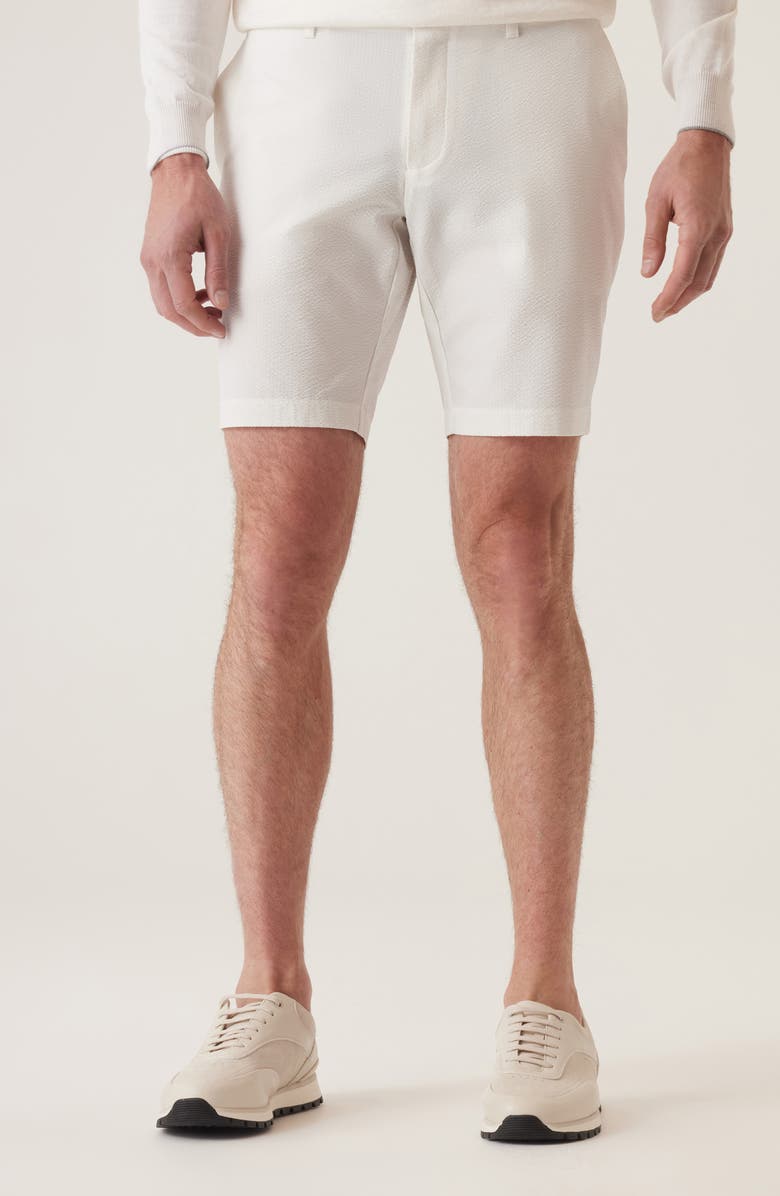 DEKE Oasis Satellite EME Seersucker Bermuda Shorts, Main, color, White