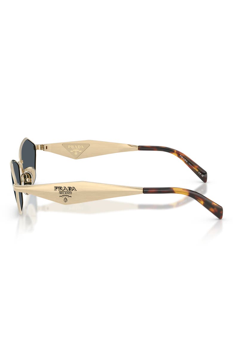 Prada 57mm Irregular Sunglasses, Alternate, color, Pale Gold / Dark Grey