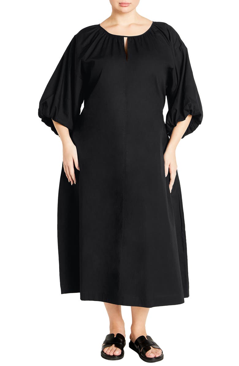 City Chic Lexi Midi Dress, Main, color, Black