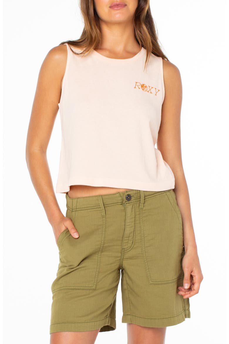 Wildflower Cotton Graphic Tank, Main, color, TROPICAL PEACH