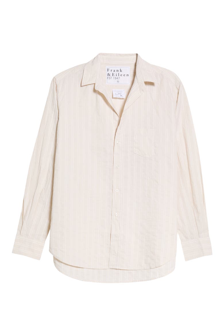 Eileen Relaxed Cotton Shirt, Main, color, GLITTER CREAM STRIPE