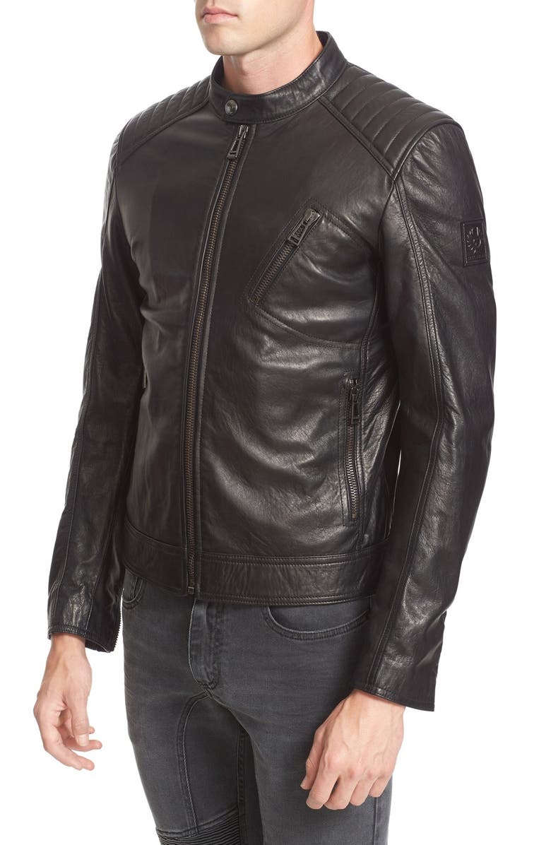 Belstaff V Racer Leather Jacket, Alternate, color, 