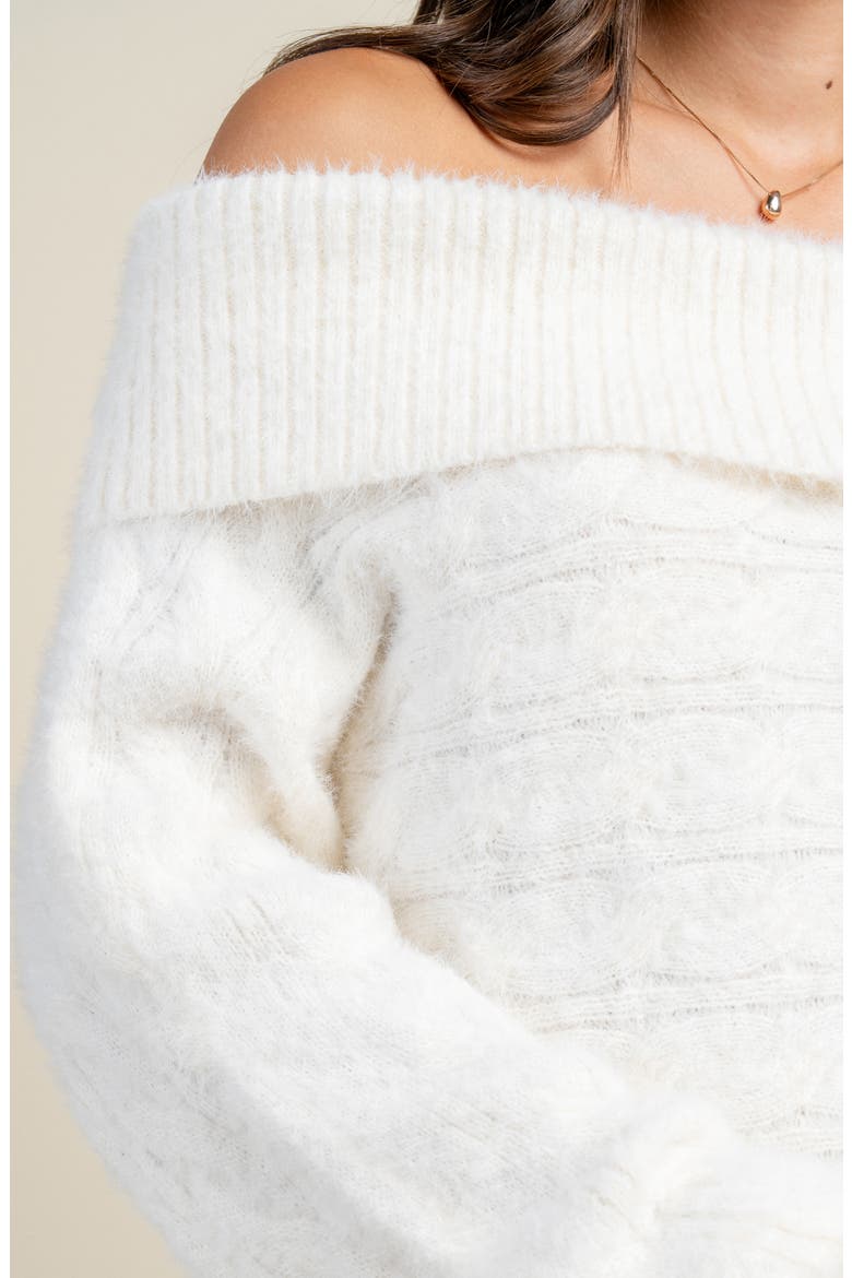 Oversize Off the Shoulder Sweater, Alternate, color, IVORY