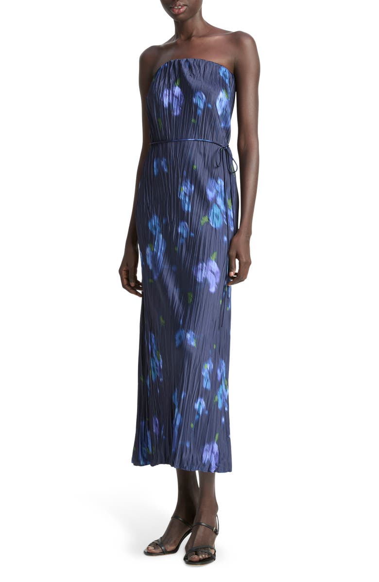 Vince Poppy Blur Crushed Column Gown, Alternate, color, Midnight