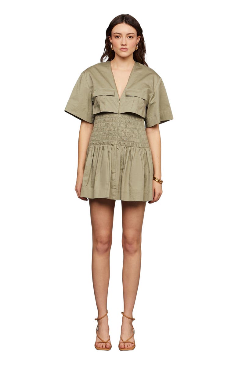 AMUR Genny Smocked Mini, Alternate, color, Tree Moss