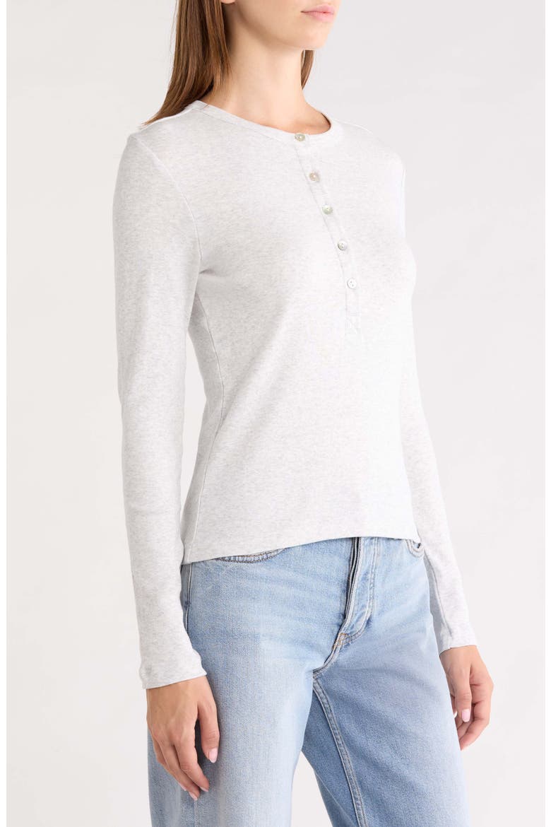 Mini Rib Henley, Alternate, color, HEATHER GREY