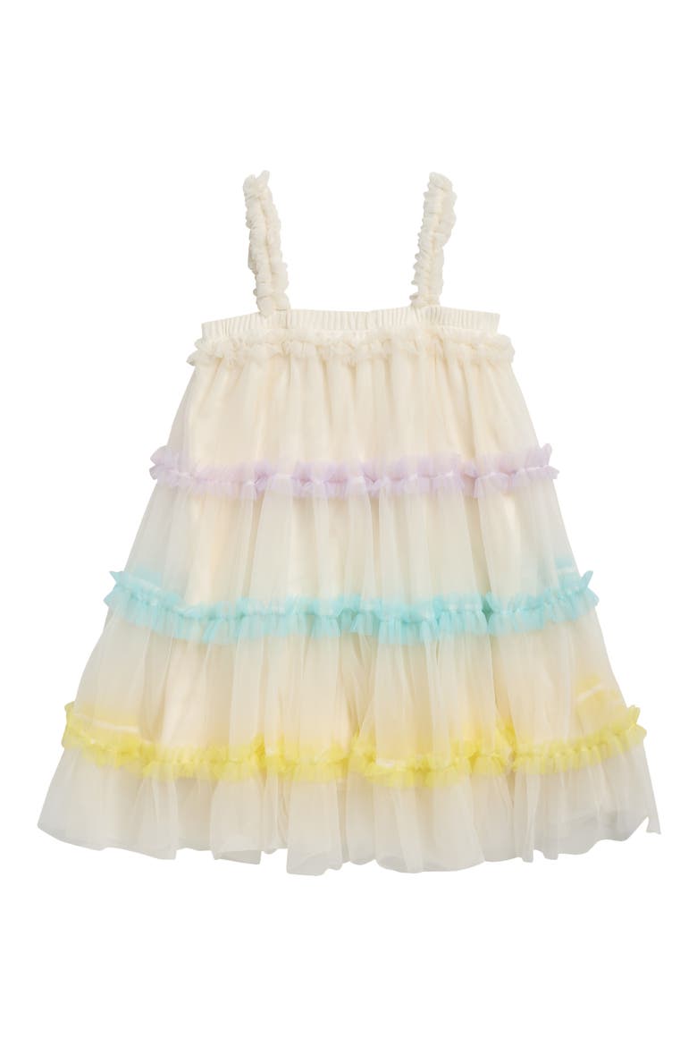 Kids' Cupcake Mesh Dress, Main, color, WHITE MULTI