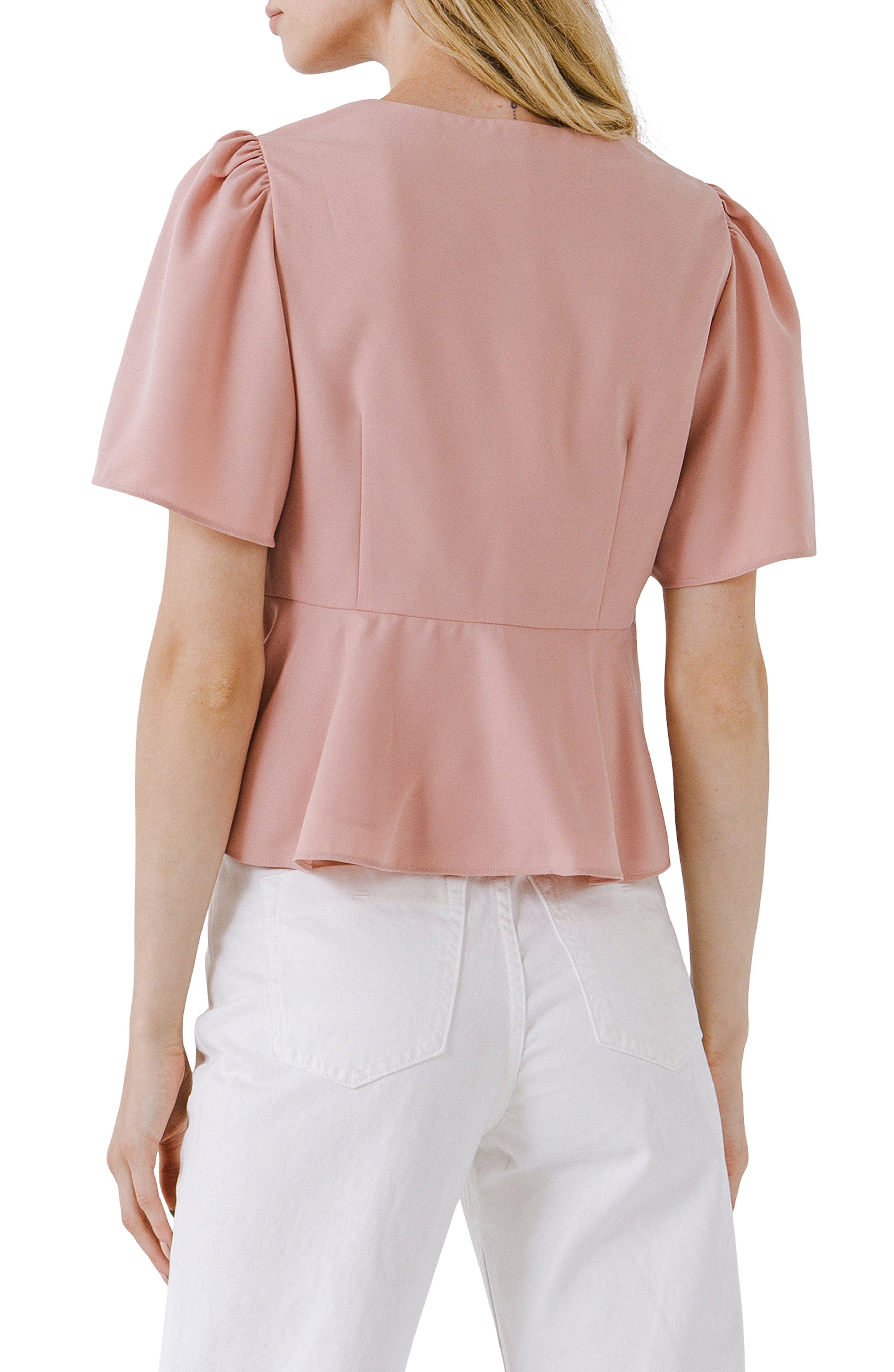 Twist Front Ruffle Sleeve Blouse - image 4