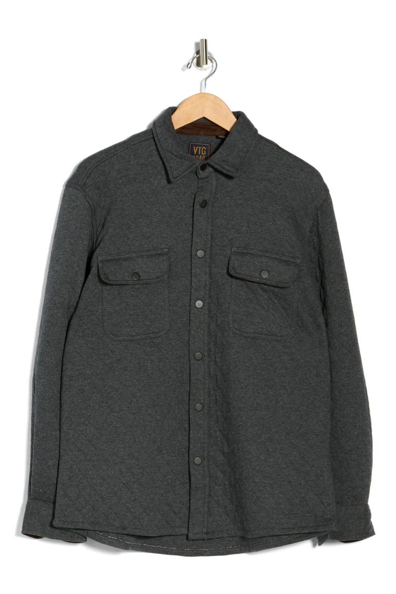Quilted Shirt Jacket, Alternate, color, CHARCOAL HEATHER