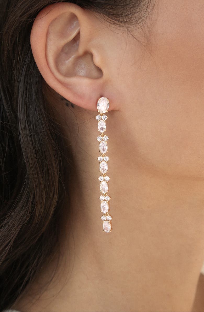 Ettika Dainty Marquise Sweet Linear Earrings, Alternate, color, Gold