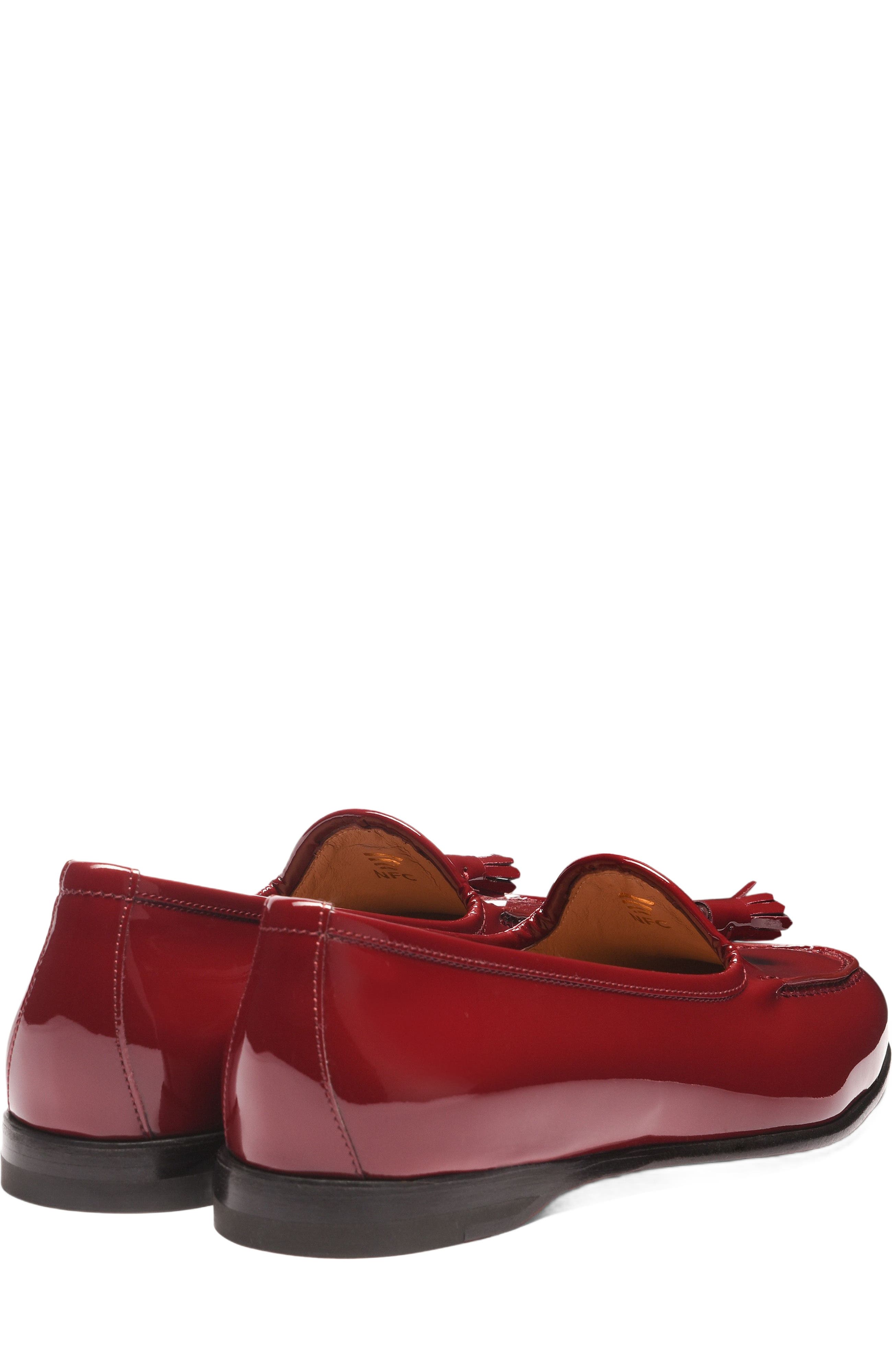 Santoni Women's Andrea Red Patent Tassel Loafer, Alternate, color, 