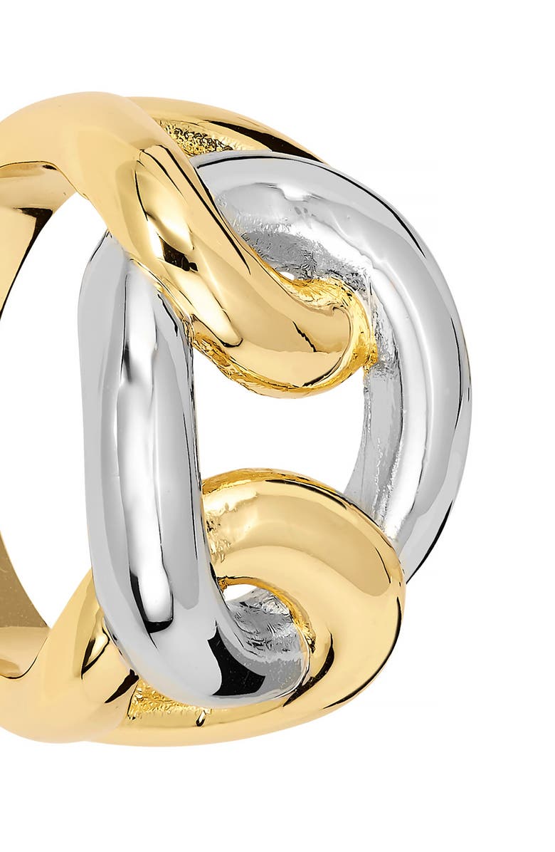 ATHRA LUXE Sculpted Link Ring, Alternate, color, Silver