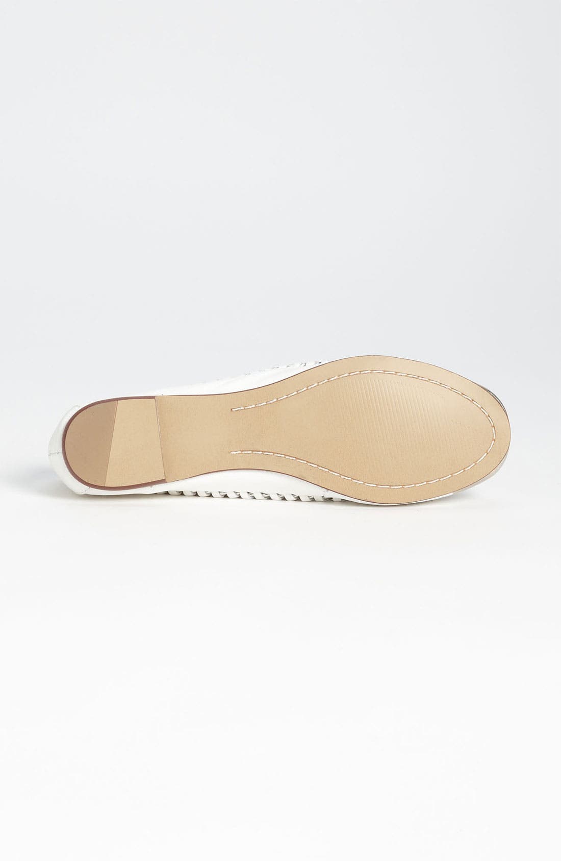 'Carrie-B' Cap Toe Ballet Flat, Alternate, color, WHITE/ SILVER