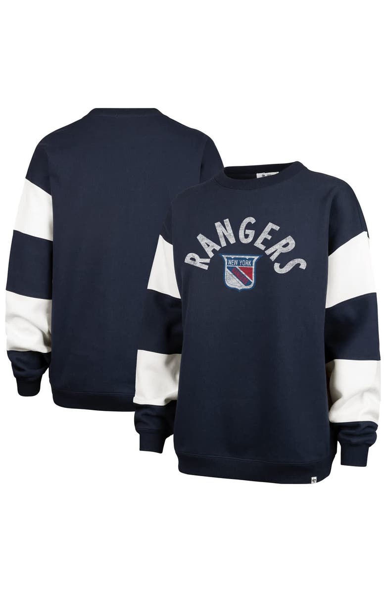 '47 Women's '47 Navy New York Rangers Eephus Barred Pullover Sweatshirt, Main, color, Navy