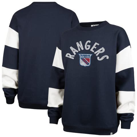 Women's '47 Navy New York Rangers Eephus Barred Pullover Sweatshirt