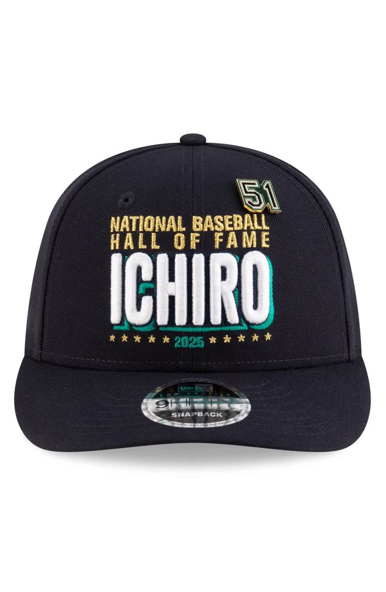New Era Men's  New Era Ichiro Suzuki Navy Seattle Mariners 2025 Baseball Hall of Fame Low Profile 9FIFTY Snapback Hat, Alternate, color, Navy