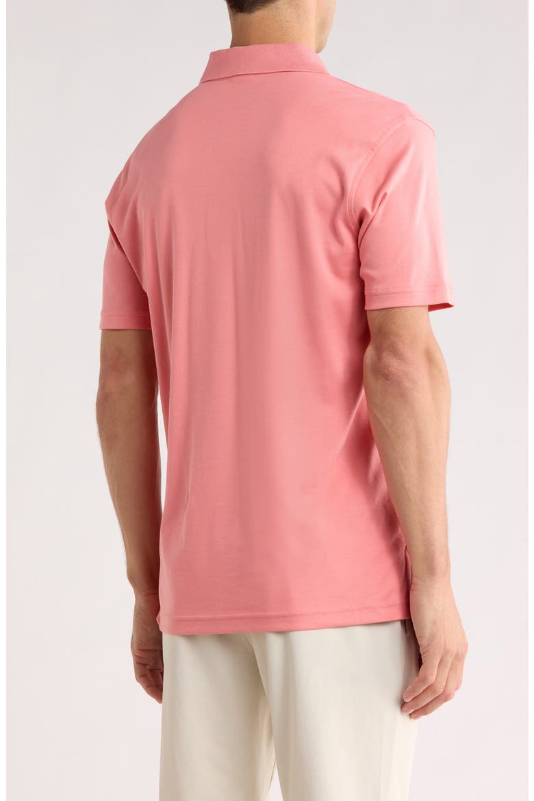 Pima Cotton Interlock Knit Polo, Alternate, color, PEACH BLOSSOM